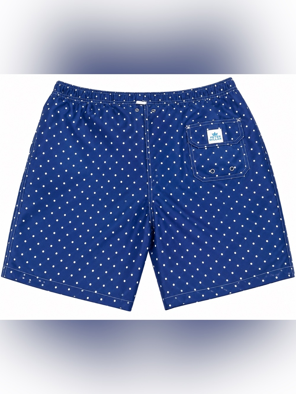 Peter Millar Kids Navy Blue with White Polka Dot Pajama Shorts